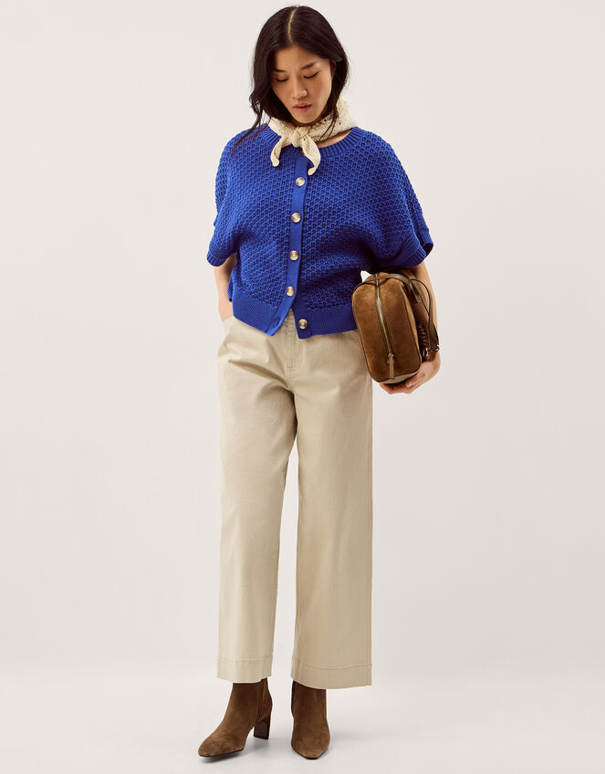 Sienna Short Sleeve Knit Cardigan Blue