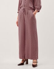 Netta Floral Print Wide Leg Trousers, Pink (PINK), large