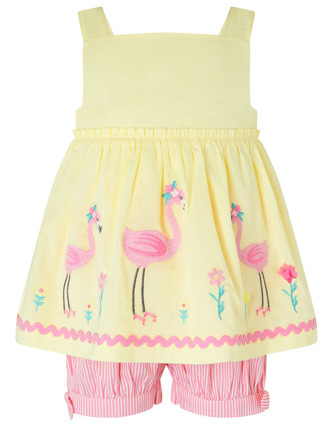 Baby Fifi Flamingo Set in Organic Cotton, Yellow (YELLOW), large