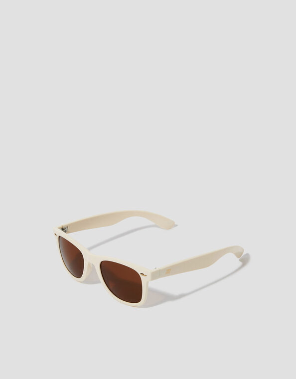 Flat Top Square Sunglasses, Cream (CREAM), large
