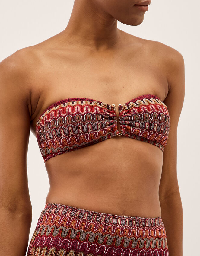 Zaria Knit Bandeau Bikini Top Red