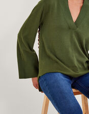 Collar Wool Jumper, Green (GREEN), large