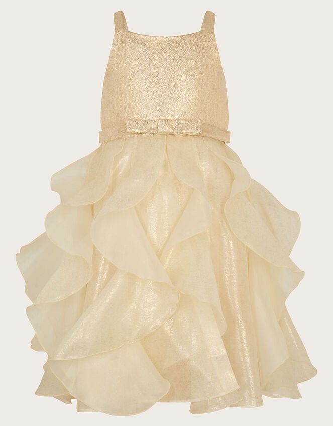 2-in-1 Detachable Ruffle Skirt Dress, Gold (GOLD), large