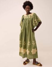 East Trixie Batik Printed Florals Dress, Green (GREEN), large