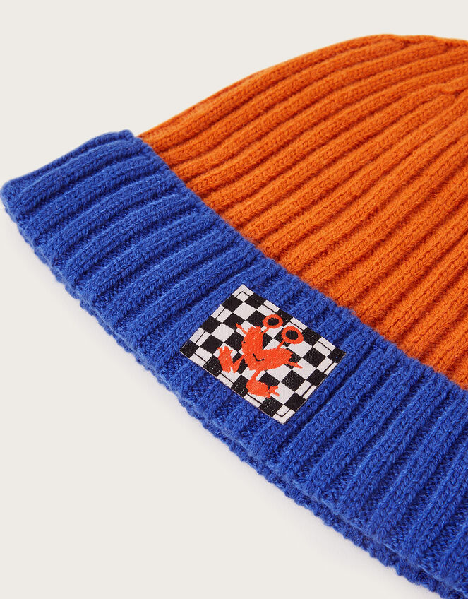 Monster Patch Beanie Hat, Blue (BLUE), large