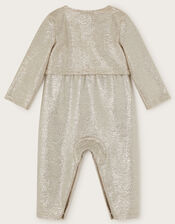 Baby Imogen Shimmer Romper and Jacket Set, Silver (SILVER), large