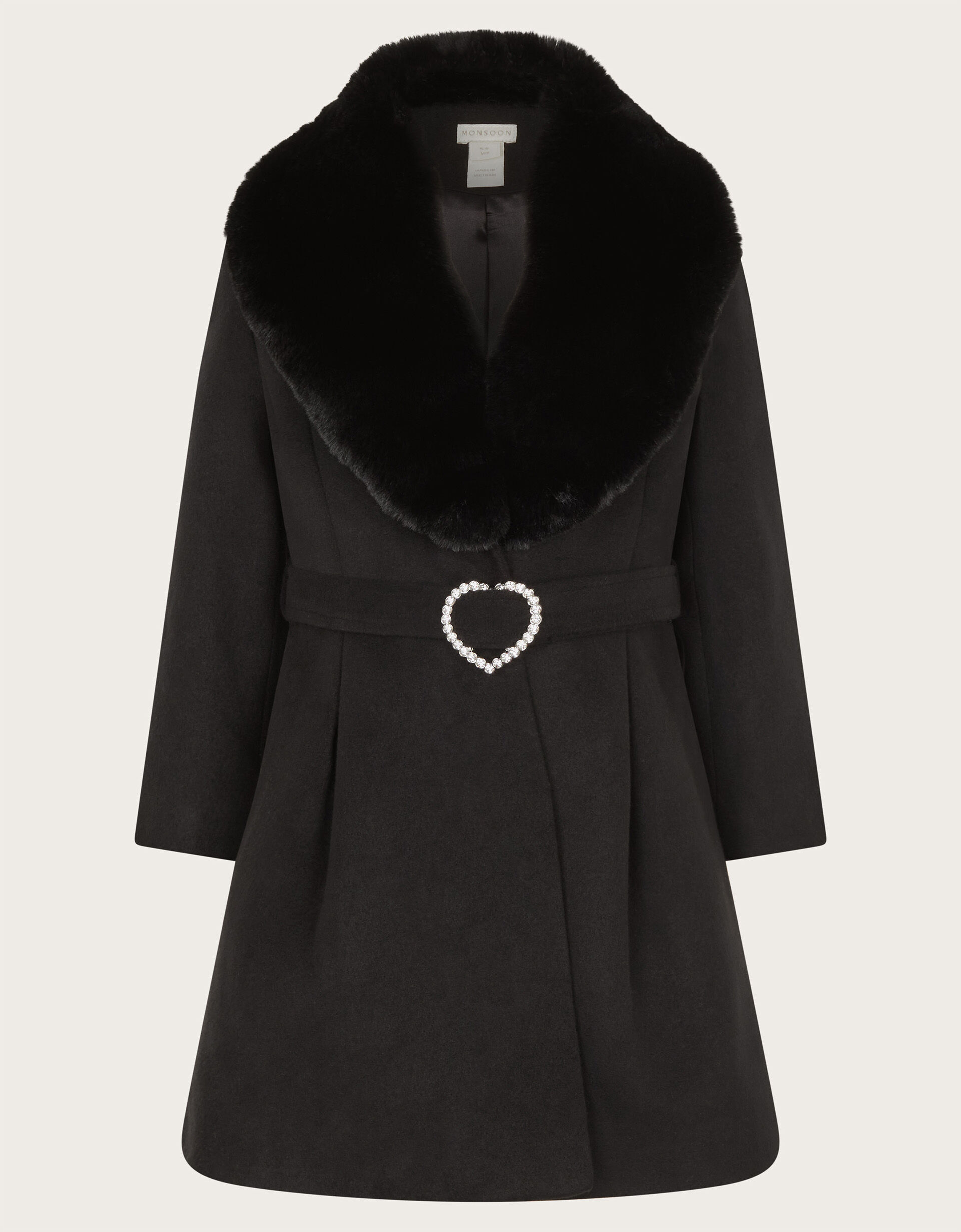 Diamante Belt Shawl Coat Black Girls Coats Jackets Monsoon UK