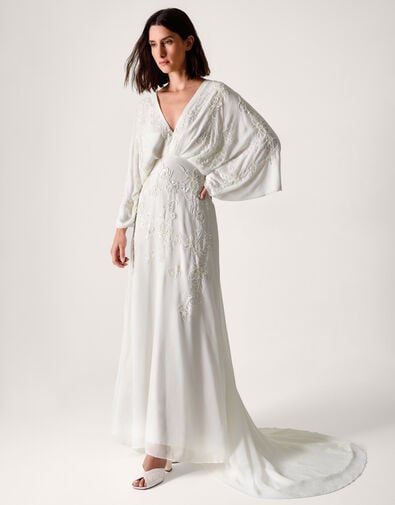 Camilla Embroidered Maxi Wedding Dress, Ivory (IVORY), large