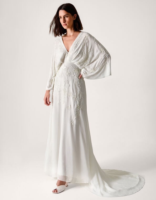 Camilla Embroidered Maxi Wedding Dress, Ivory (IVORY), large