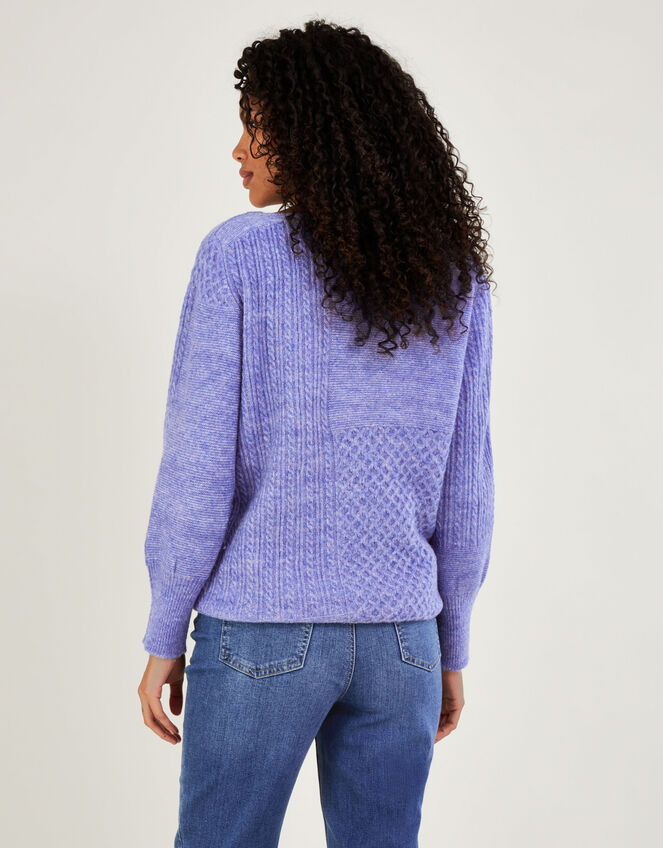 Supersoft Patch Stitch Tunic Jumper with Recycled Polyester, Blue (BLUE), large