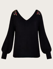 Pat Paisley Jumper, Black (BLACK), large