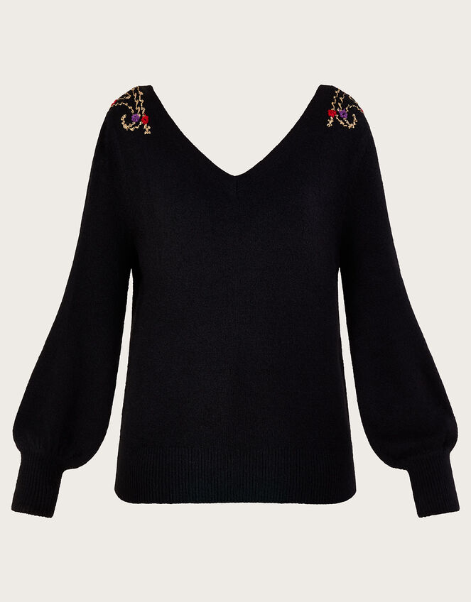 Pat Paisley Jumper, Black (BLACK), large