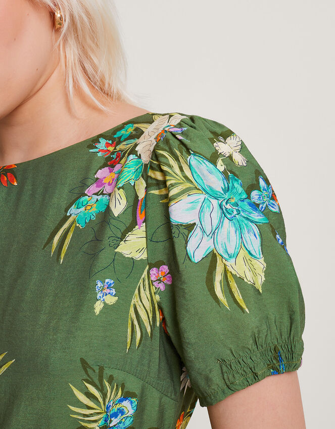 Zafia Tiered Dress, Green (GREEN), large