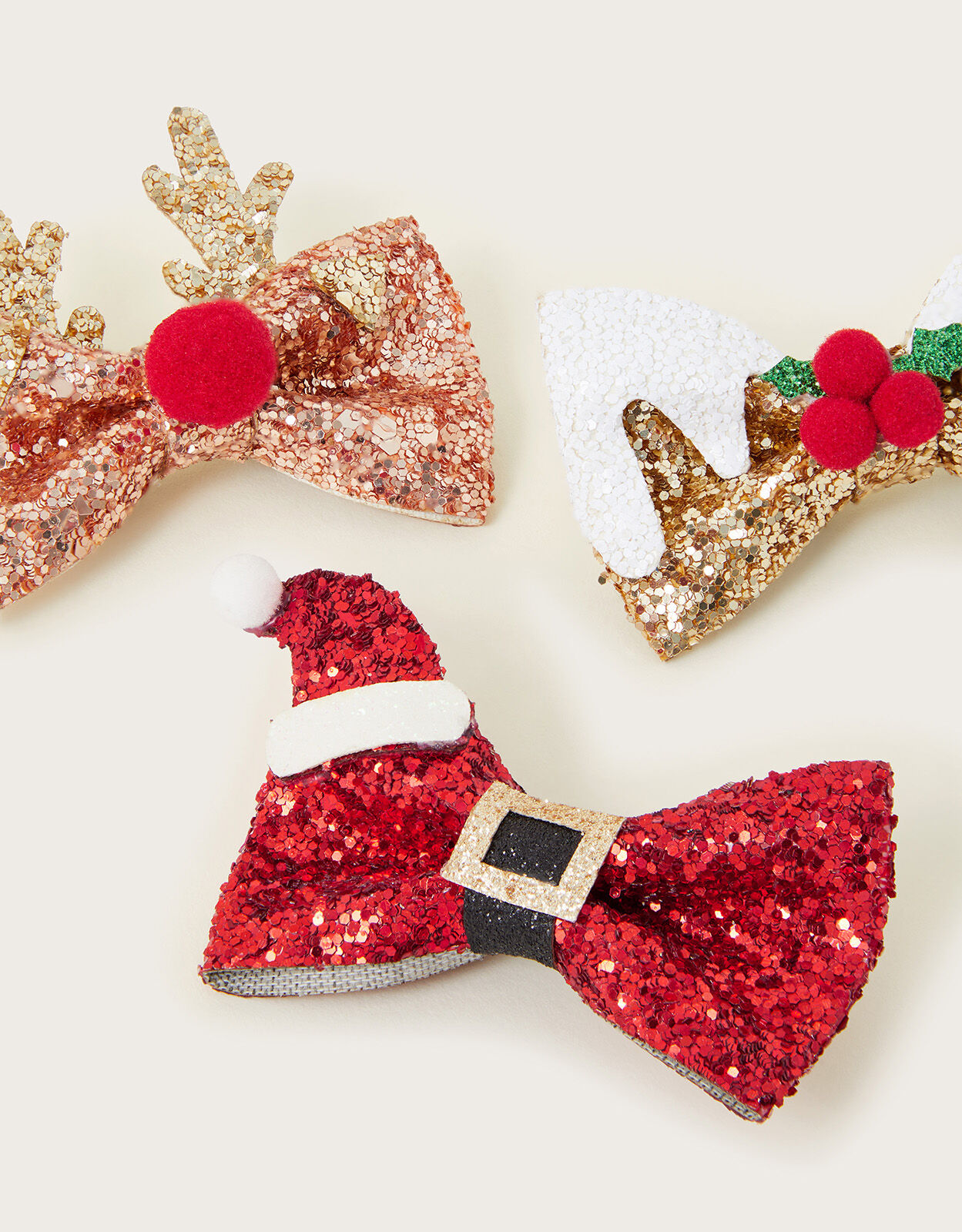 Jolly Christmas Hair Clips Set of Three