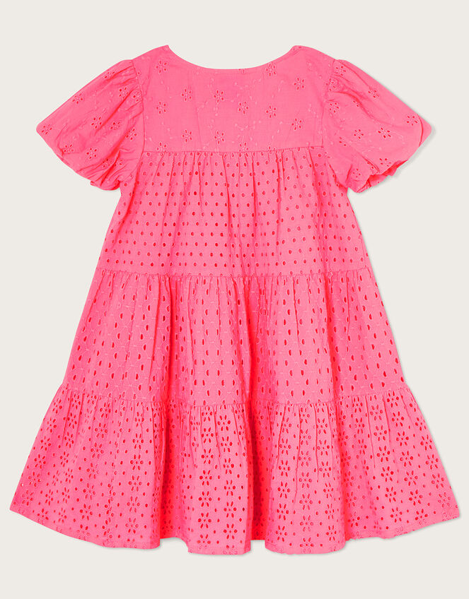 Broderie Button Dress Pink