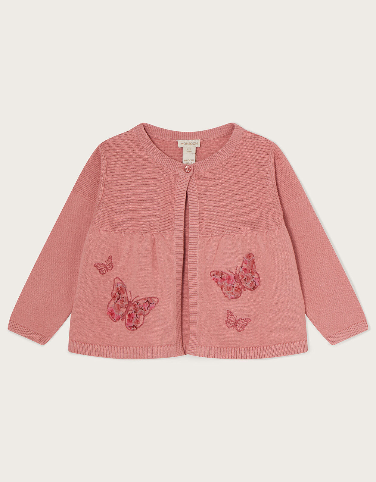 Baby Butterfly Trim Cardigan Pink