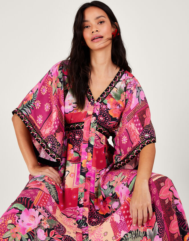 Anastasia Kimono Dress in Sustainable Viscose Pink