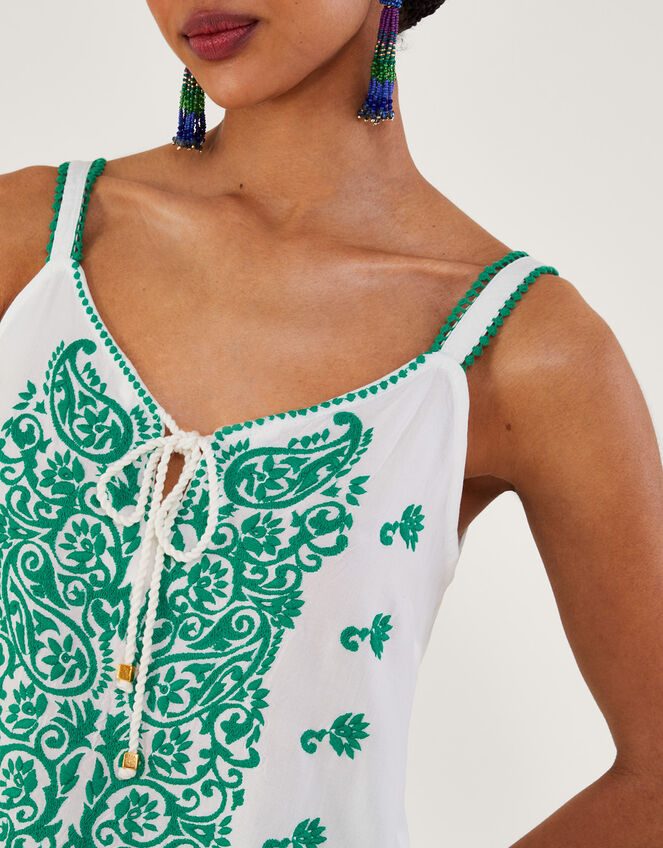 Embroidered Cami Top, Green (GREEN), large