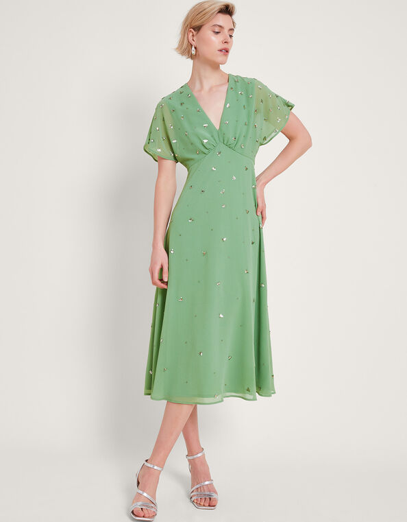 Leona Embellished Dress, Green (GREEN), large