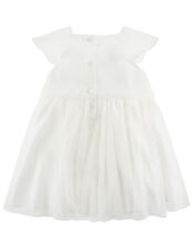 Newborn Baby Lace Dress, Ivory (IVORY), large