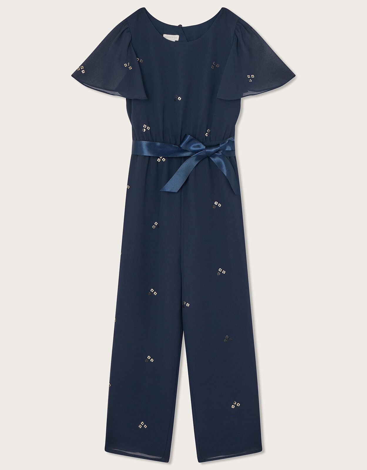 Scatter Sequin Party Jumpsuit Blue
