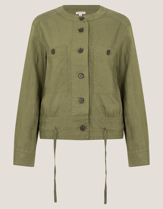 Cally Cropped Bomber Jacket, Green (KHAKI), large