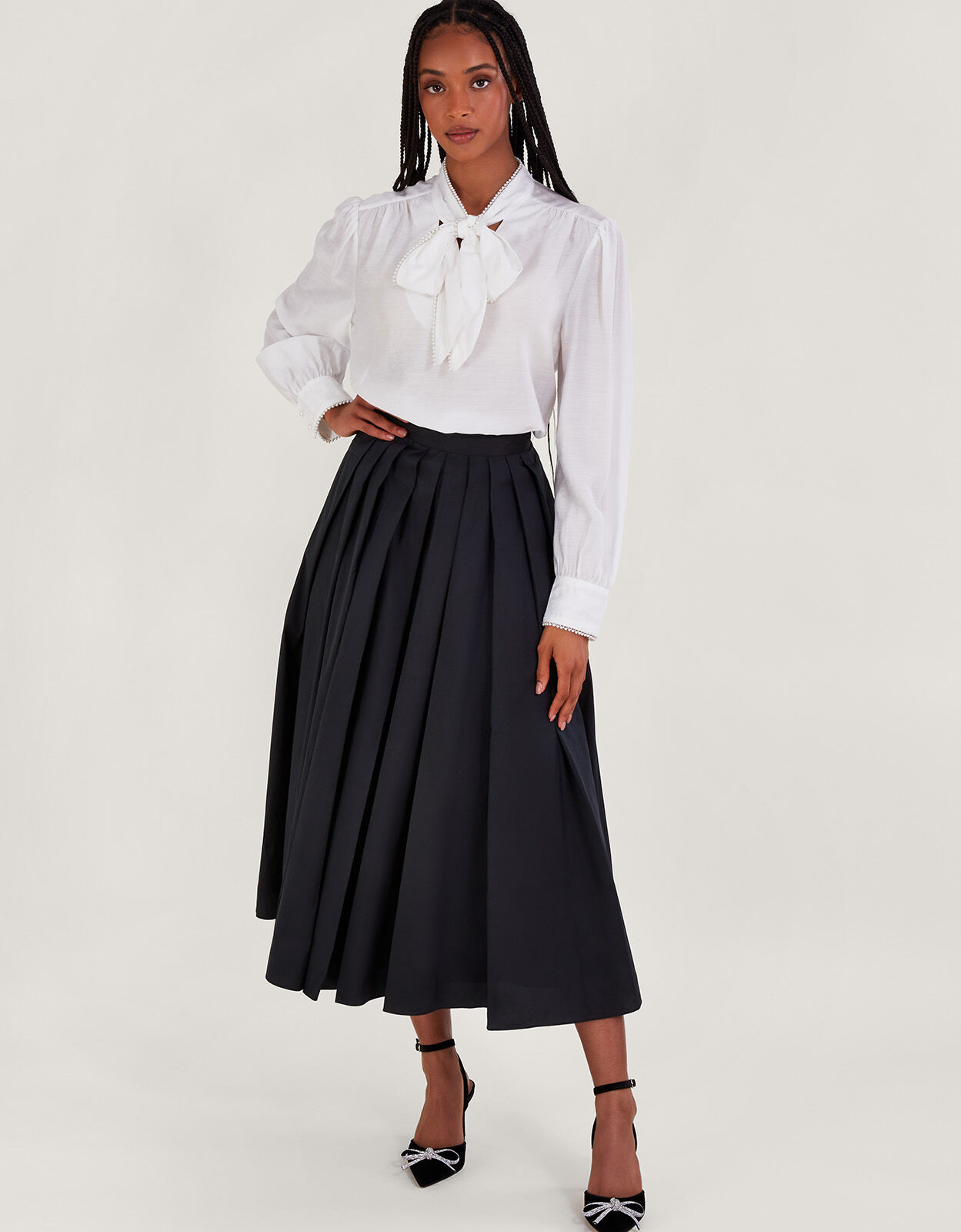 Plus size black taffeta skirt online