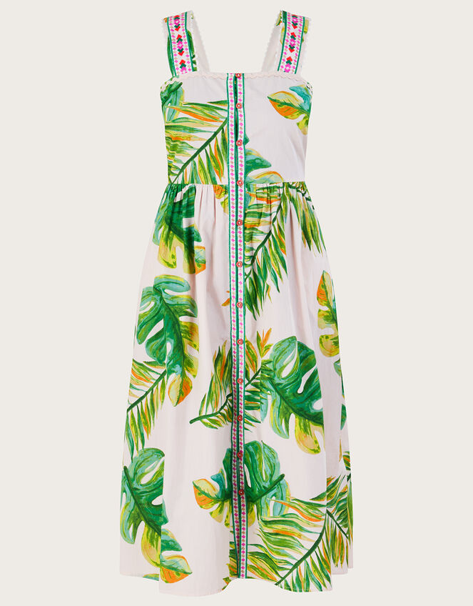 Palm Print Sundress, White (WHITE), large