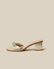 Gwen Knot Metallic Mules, Gold (GOLD), large