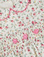 Baby Rose Smocked Romper, Ivory (IVORY), large