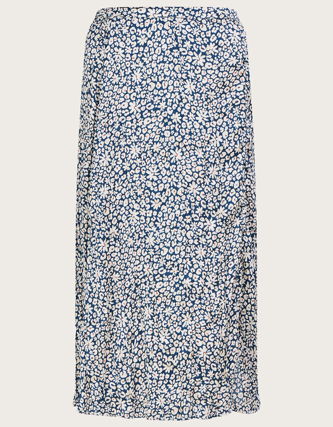 Anias Animal Crinkle Midi Skirt with Recycled Polyester, Teal (TEAL), large
