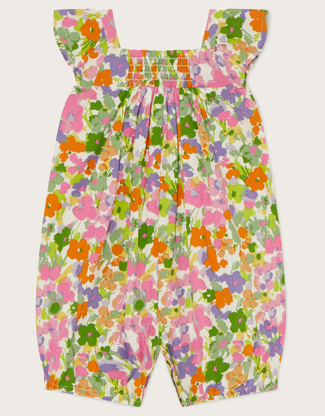 Baby Bright Floral Romper Green