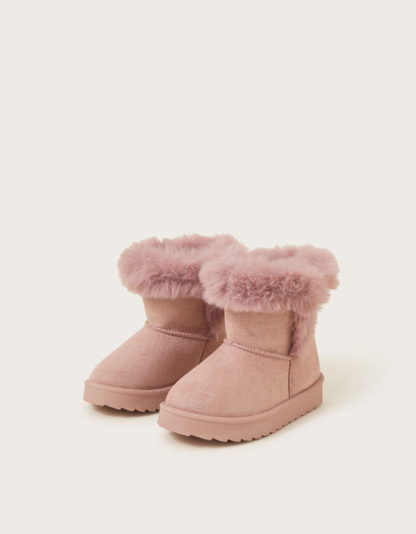 Glitter Suedette Ankle Boots, Pink (PINK), large