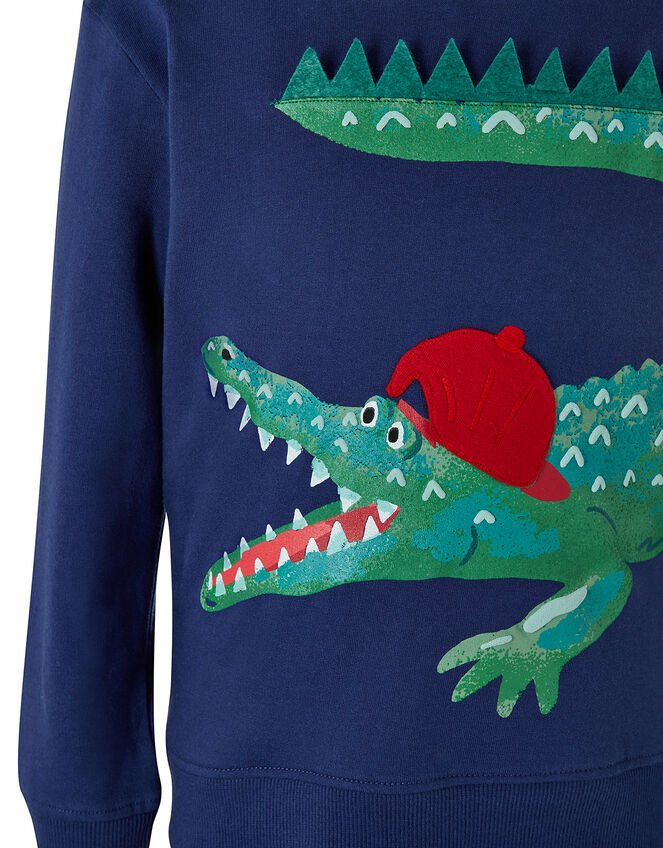 Crocodilly Hoody, Blue (NAVY), large