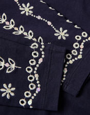 Sequin Broderie Leggings, Blue (NAVY), large