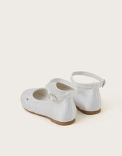 Communion Flower Ballet Flats, White (WHITE), large