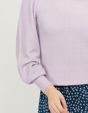 Soft Blouson Sleeve Jumper in Wool Blend, Purple (LILAC), large