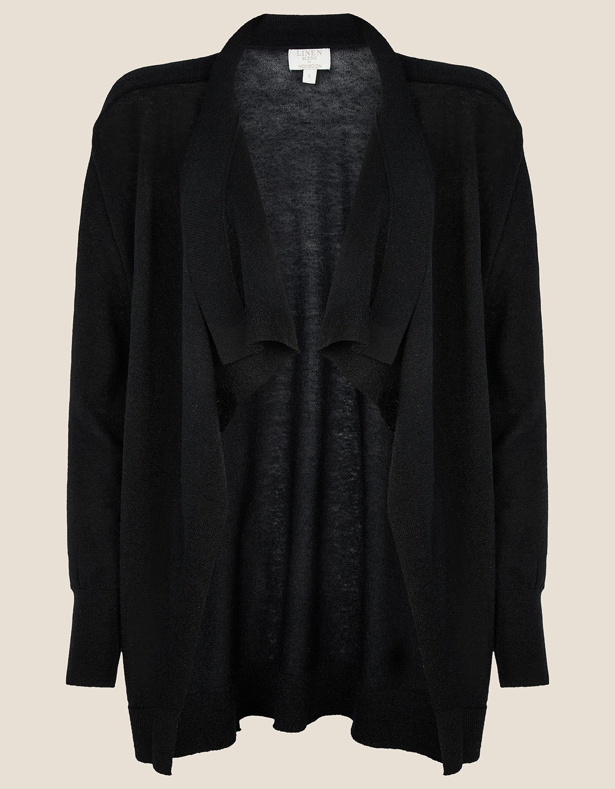 Waterfall Cardigan in Linen Blend Black