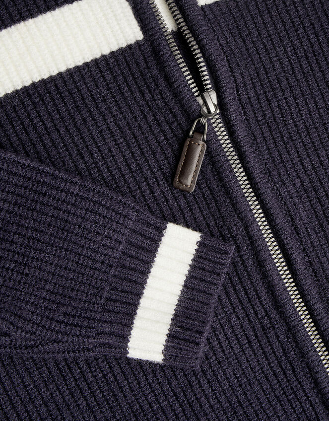Knit Zip-Through Jacket, Blue (NAVY), large