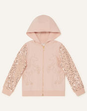 Unicorn Sequin Sleeve Hoody, Nude (NUDE), large