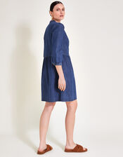 Mae Pintuck Denim Dress, Blue (DENIM BLUE), large