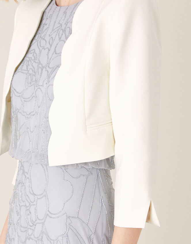 Samantha Scallop Trim Jacket, Ivory (IVORY), large