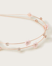 Diamante Flower Wire Headband, , large