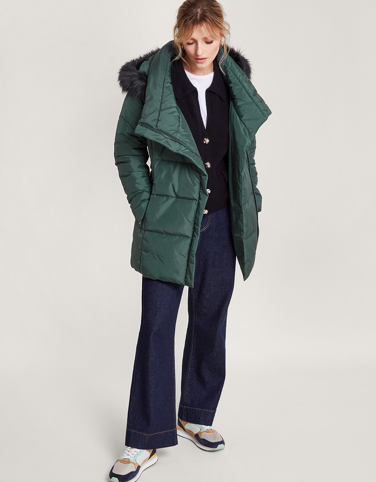 Dark green padded coat outlet