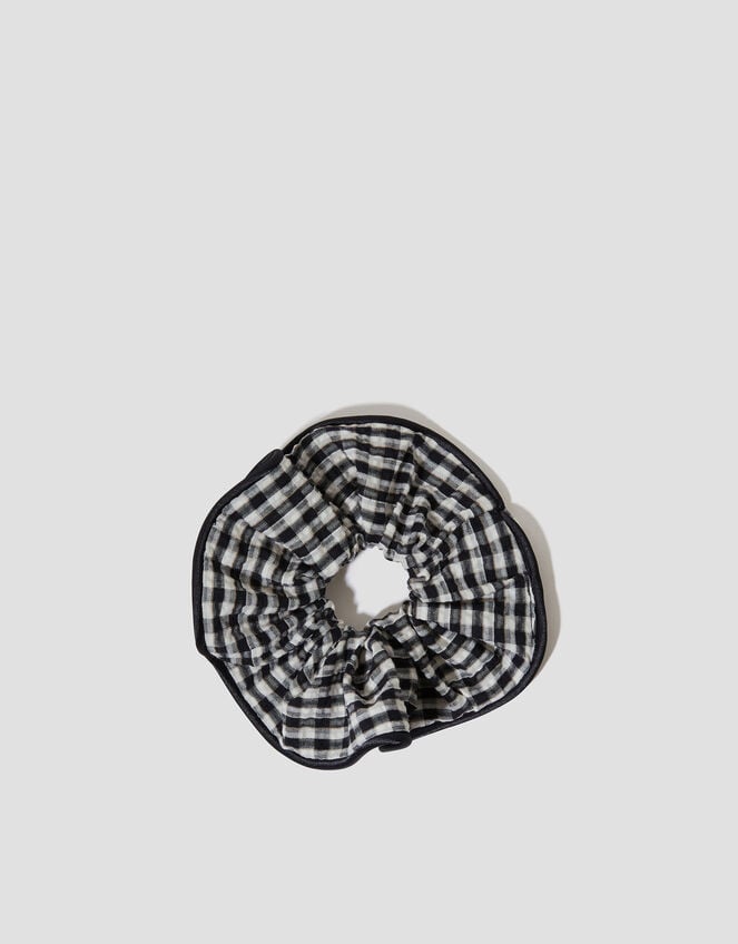 Oversized Gingham Hair Scrunchie, , large