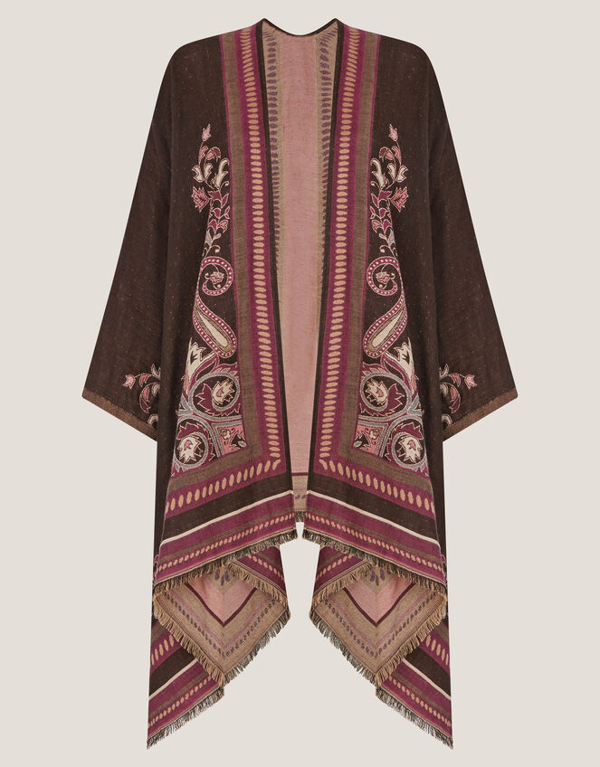 Crissy Jacquard Poncho, Pink (PINK), large