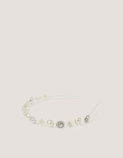 Flower Jewel Metal Headband, , large