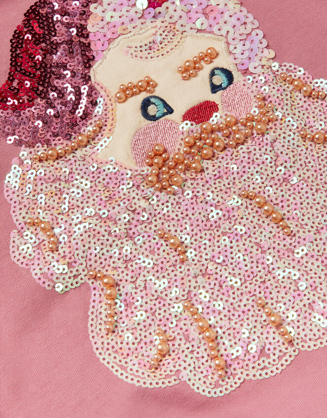 Sequin Santa Christmas Sweatshirt, Pink (PINK), large