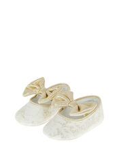 Bow Jacquard Booties , Ivory (IVORY), large