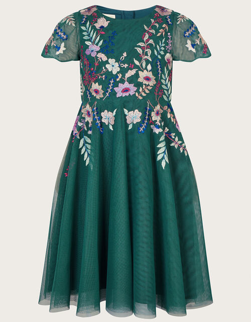 Floral Embroidered Dress, Teal (TEAL), large